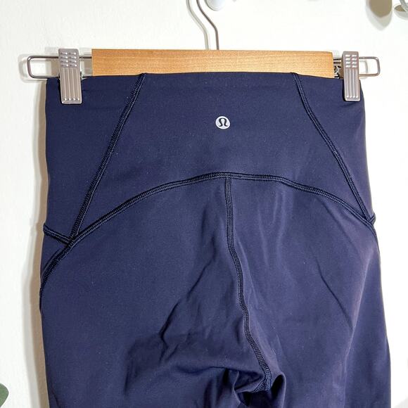 Lululemon Dark Blue Leggings with Mesh Panels LAST CALL - Picture 4 of 7